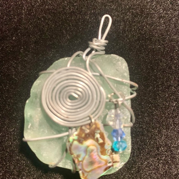 Beautiful sea foam green Seaglass Pendant, Cape Breton Island - Picture 3 of 5